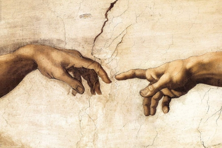 Creation of Man by artist Michelangelo Buonarotti